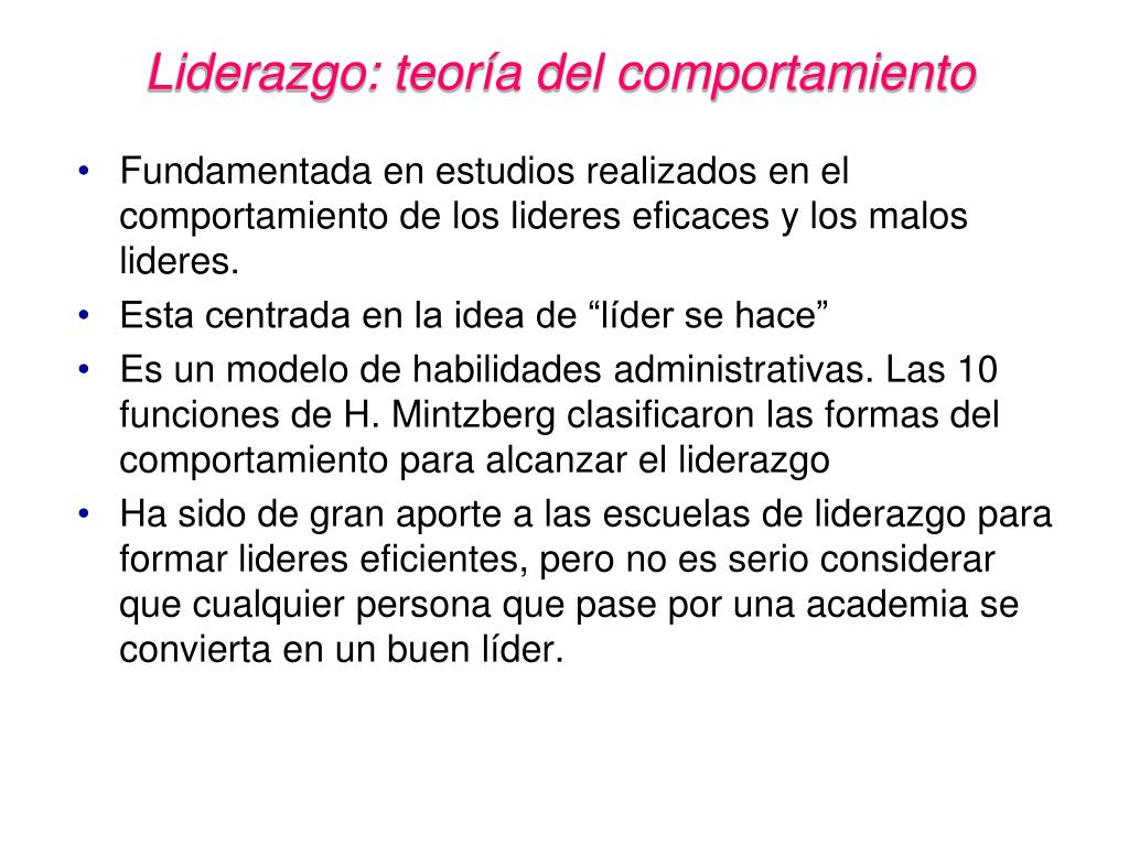 Teoria del comportamiento liderazgo